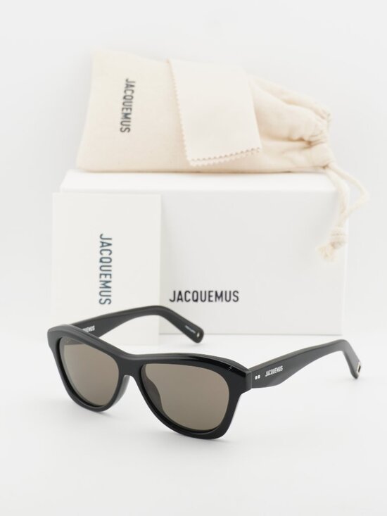 Jacquemus PALMIER JAC/59 C1 Cat Eye Sunglasses - Shiny Black / Grey main image 8